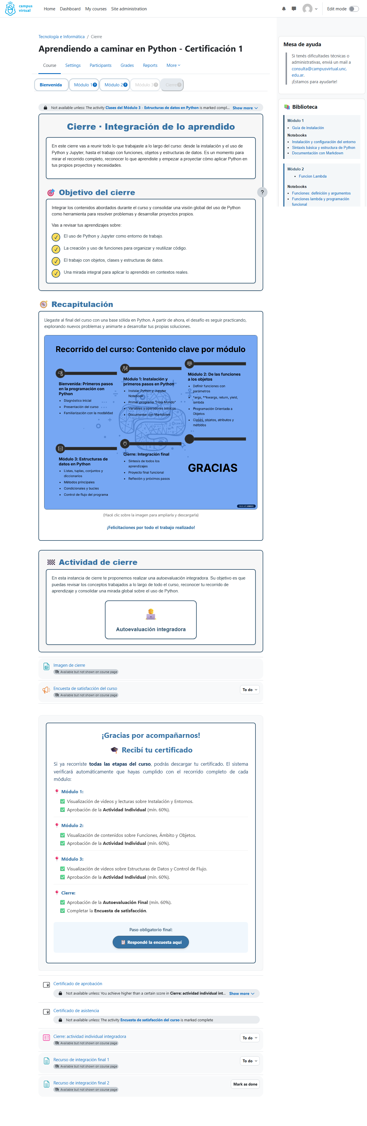 Course 269 — Section 4: Cierre audit — grade conditions detected